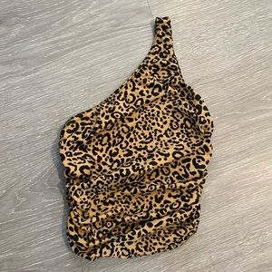 One Shoulder Cheetah Top